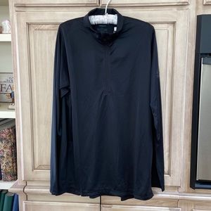 Adidas mens black t-shirt long sleeve 1/2 zip NWT